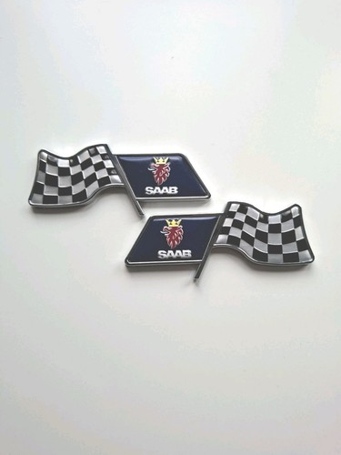 Saab chequered flag - flag, badge